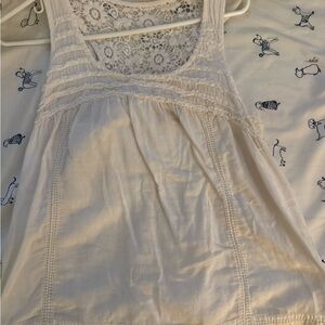 Mudd Ivory Lace Detail Top